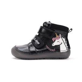 D.D.Step Kislány Fluoreszkáló Barefoot Zárt cipő Black Unikornis 26-31