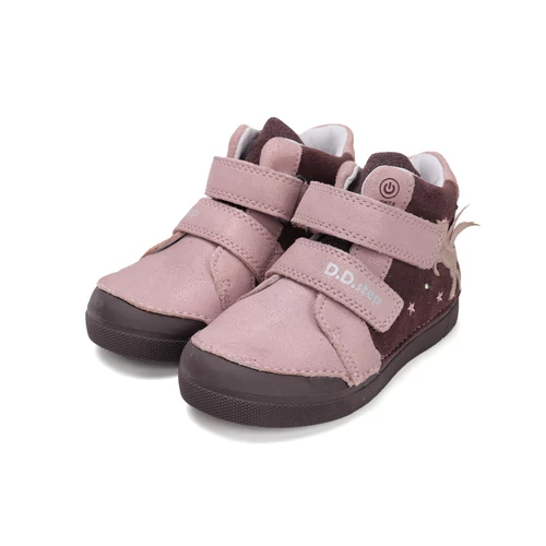 D.D.Step Kislány Világító Magasszárú Zárt cipő Chocolate unikornis 25