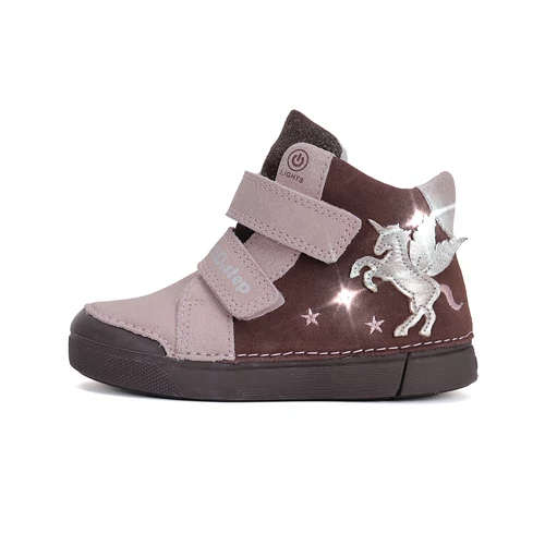 D.D.Step Kislány Világító Magasszárú Zárt cipő Chocolate unikornis 25