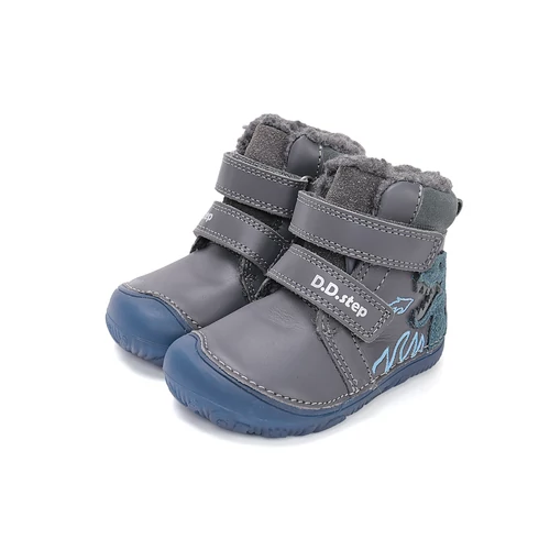 D.D.Step Kisfiú Barefoot Bélelt bokacipő Dark Grey fluoreszkáló Dino (26)